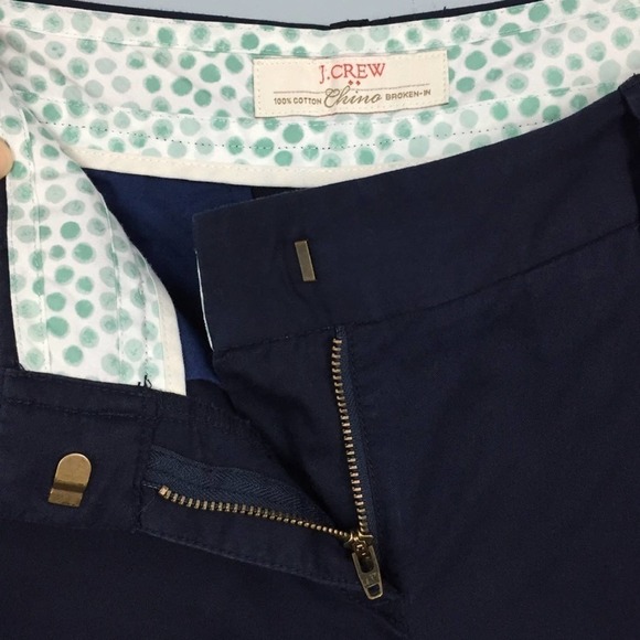 J. Crew Factory 100% cotton Chino Broken-In Style Navy Blue Shorts Womens Size 2 - Picture 10 of 12